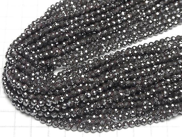 【素晴らしい輝き】2本680円!ヘマタイト ラウンドカット4mm 1連(約36cm) サムネイル4
