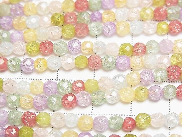 【動画】マルチカラー クラッククリスタル 32面ラウンドカット4mm NO.2 1連(約36cm) サムネイル2