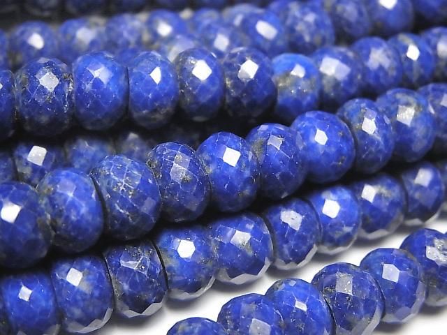 【動画】【素晴らしい輝き】ラピスラズリAA++ ボタンカット 半連/1連(約36cm)の画像