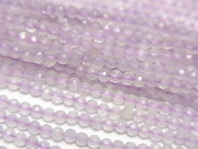 【動画】【素晴らしい輝き】ラベンダーアメジストAA+ 極小ラウンドカット2mm 1連(約37cm)の画像