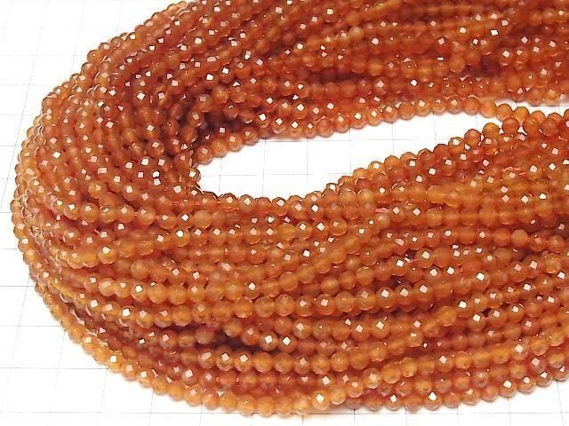 【動画】【素晴らしい輝き】宝石質カーネリアンAAA ラウンドカット4mm 1連(約36cm) サムネイル4