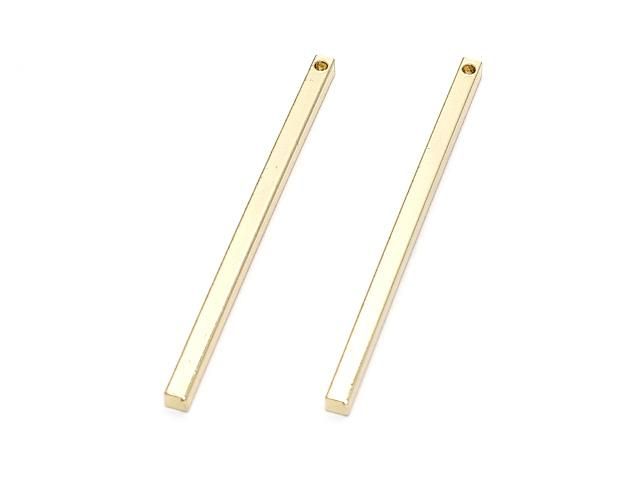 【動画】メタルパーツ スクエア スティックパーツ40×2×2mm ゴールドカラー 5個の画像