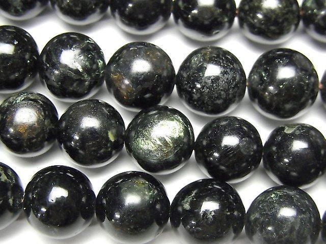 タンザニア産バイオタイト（グリーンマイカ） ラウンド10mm 1連