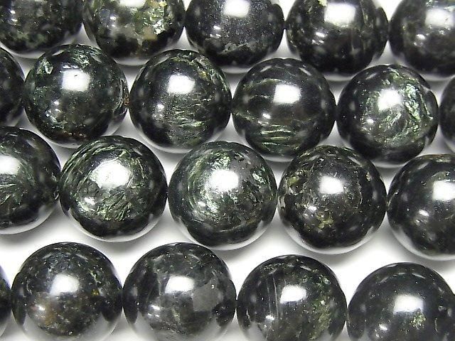 タンザニア産バイオタイト（グリーンマイカ） ラウンド14mm 1連