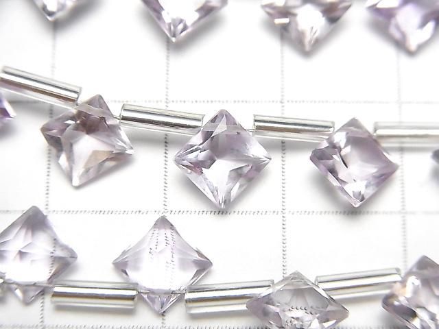【動画】宝石質ピンクアメジストAAA ダイヤ プリンセスカット8×8mm 1連(8粒) サムネイル2
