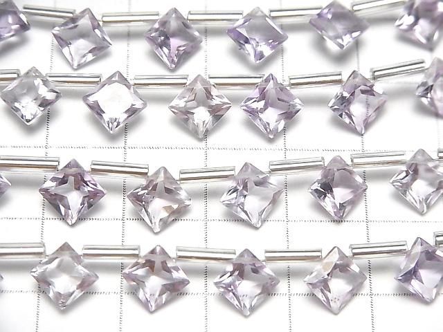 【動画】宝石質ピンクアメジストAAA ダイヤ プリンセスカット8×8mm 1連(8粒) サムネイル3
