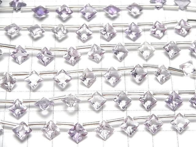 【動画】宝石質ピンクアメジストAAA ダイヤ プリンセスカット8×8mm 1連(8粒) サムネイル4