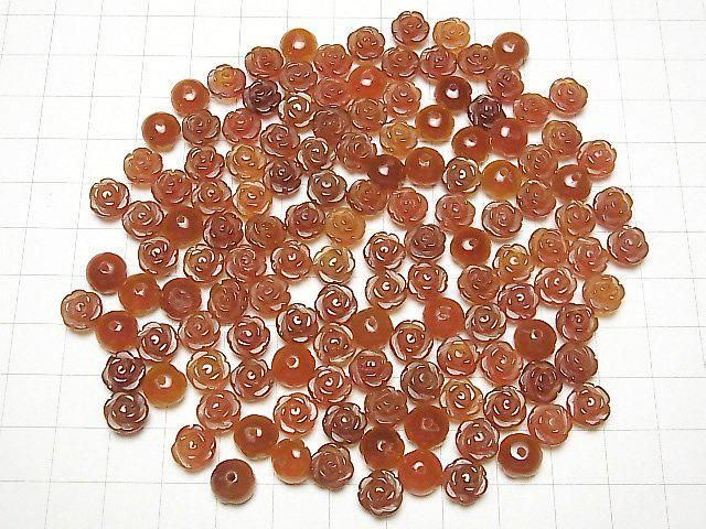 【動画】レッドアゲートAAA 薔薇8mm 【片穴】 4個 サムネイル4