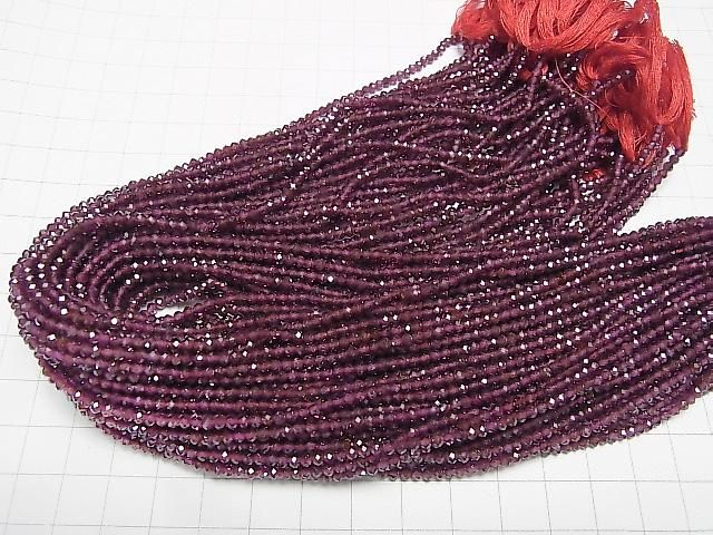 【動画】【素晴らしい輝き】宝石質インド産ガーネットAAA ボタンカット2.7×2.7×2.3 1連(約32cm) サムネイル4