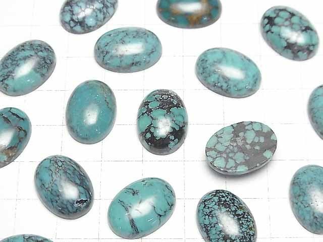 【動画】ターコイズAAA オーバル カボション18×13mm 模様入り 2個 サムネイル3