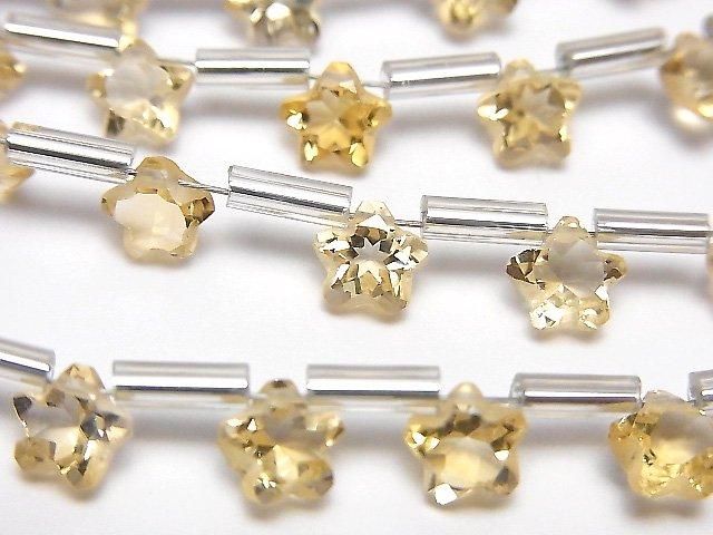 【動画】宝石質シトリンAAA- スターカット6×6mm 1連(8粒)の画像