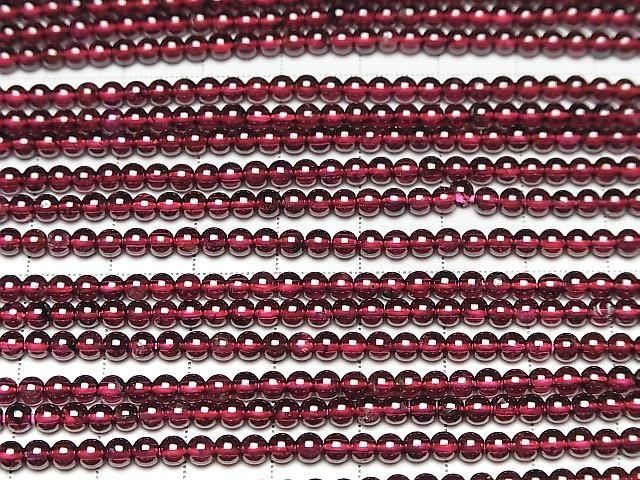 【動画】モザンビーク産ガーネットAAA ラウンド3mm 1連(約36cm) サムネイル3
