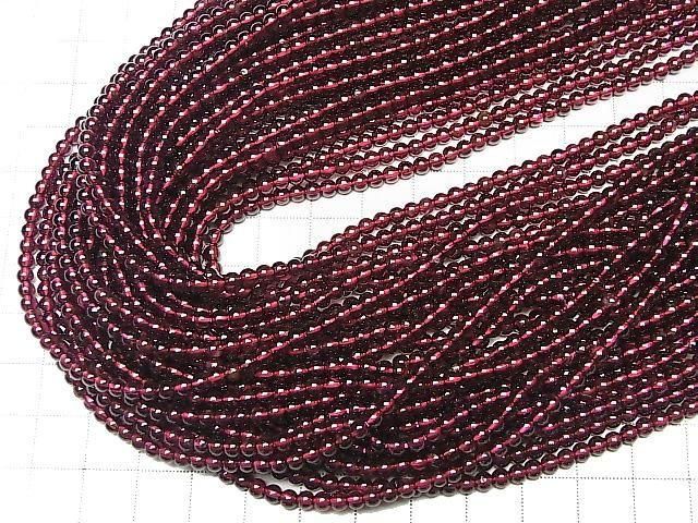 【動画】モザンビーク産ガーネットAAA ラウンド3mm 1連(約36cm) サムネイル4