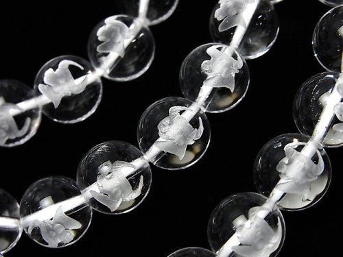 【動画】12星座の彫刻入り!クリスタルAAA ラウンド10mm 【おうし座】 半連/1連(ブレス)の画像