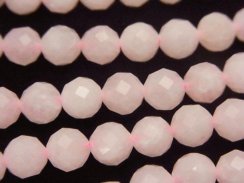 ローズクォーツAA++ 64面ラウンドカット8mm 1連(約38cm)の画像