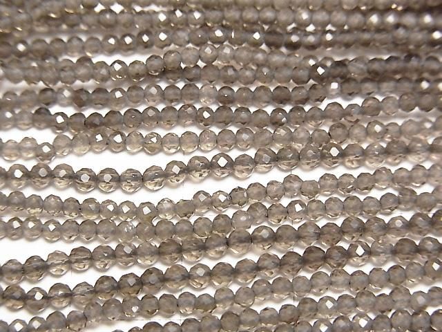 【素晴らしい輝き】スモーキークォーツAAA 極小ラウンドカット2mm 1連(約37cm) サムネイル2