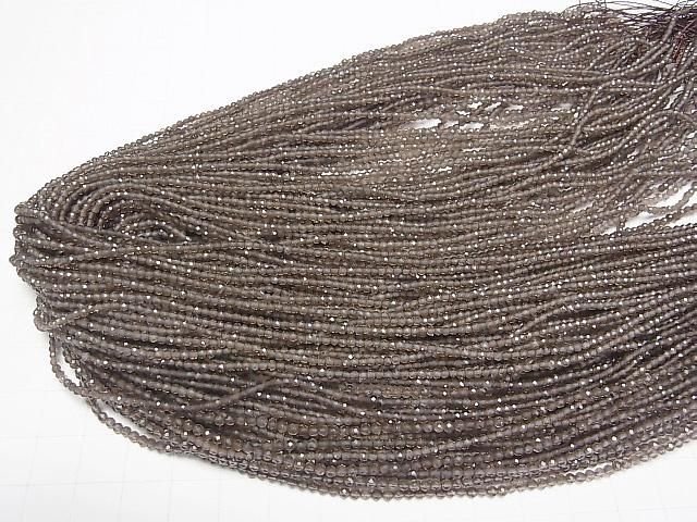 【素晴らしい輝き】スモーキークォーツAAA 極小ラウンドカット2mm 1連(約37cm) サムネイル4