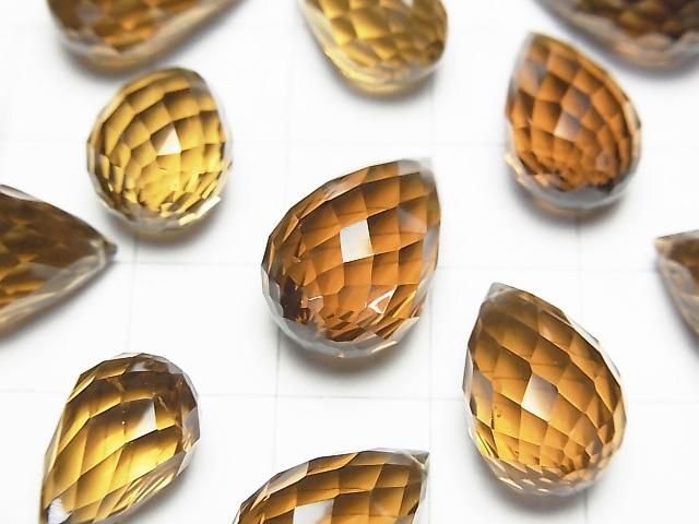 【動画】【粒売り】宝石質ハニークォーツAAA ドロップ コンケーブカット 3粒 サムネイル2