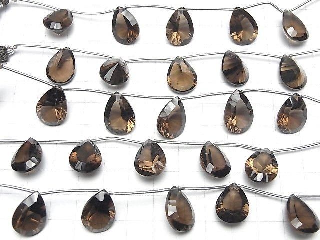 【動画】宝石質スモーキークォーツAAA ペアシェイプ コンケーブカット18×13mm 1連(4粒) サムネイル4