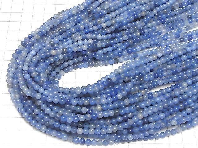 【動画】ブラジル産ブルークォーツ ラウンド4mm 1連(約35cm) サムネイル4