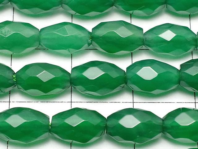 グリーンオニキスAAA ライスカット9×6×6mm 1連(約35cm) サムネイル2