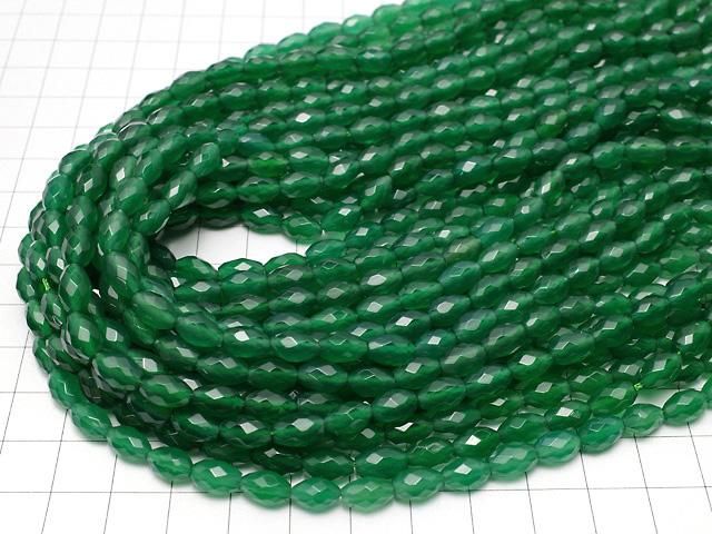 グリーンオニキスAAA ライスカット9×6×6mm 1連(約35cm) サムネイル4