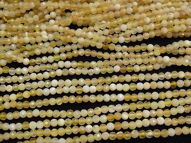 【動画】【素晴らしい輝き】イエローオパールAA++ ラウンドカット3mm 1連(約37cm) サムネイル3