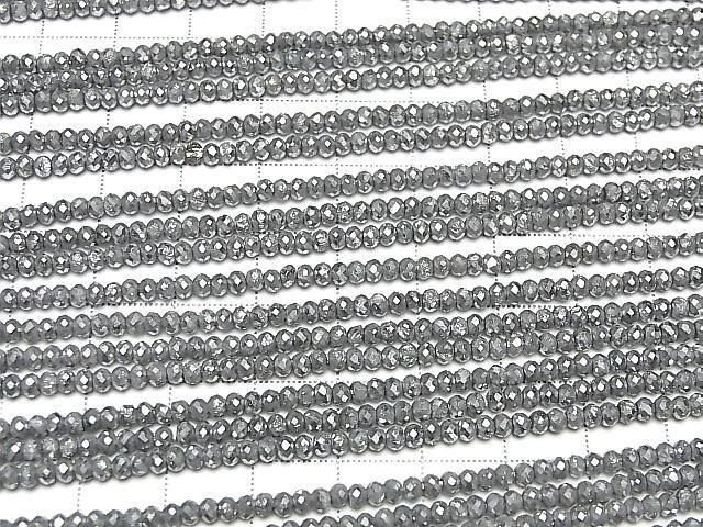 【動画】パイライトAAA- ボタンカット3×3×2mm シルバーコーティング 1連(約37cm) サムネイル3