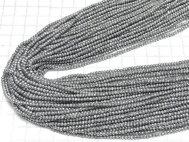 【動画】パイライトAAA- ボタンカット3×3×2mm シルバーコーティング 1連(約37cm) サムネイル4