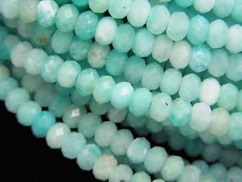 【動画】【素晴らしい輝き】アマゾナイトAAA- ボタンカット4×4×3mm 1連(約38cm)の画像