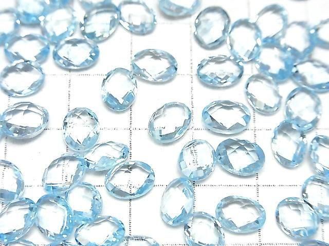 【動画】宝石質スカイブルートパーズAAA ルース オーバルカット8×6mm 5粒 サムネイル3
