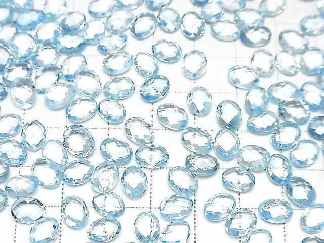 【動画】宝石質スカイブルートパーズAAA ルース オーバルカット8×6mm 5粒 サムネイル4