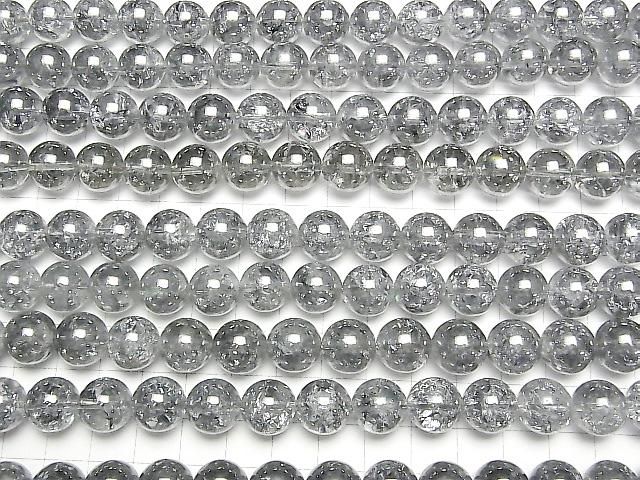 【動画】クラック入りシルバーフラッシュクリスタル ラウンド12mm 半連/1連(約36cm) サムネイル3