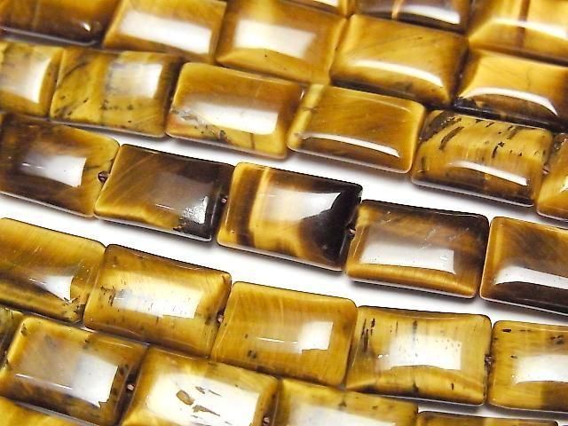 【動画】イエロータイガーアイAA++ レクタングル12×8mm 半連/1連(約36cm)の画像