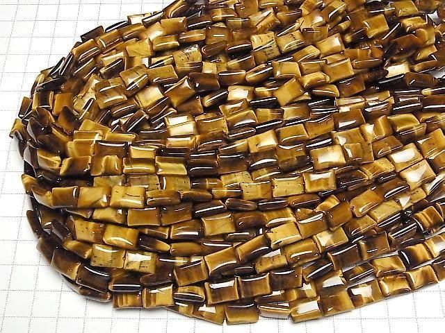 【動画】イエロータイガーアイAA++ レクタングル12×8mm 半連/1連(約36cm) サムネイル4