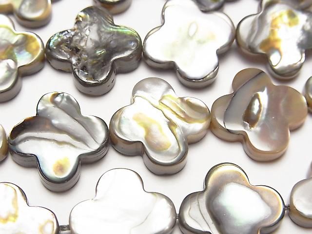 アバロンシェル(鮑) フラワーモチーフ15×15×3mm 1/4連~1連(約38cm)の画像