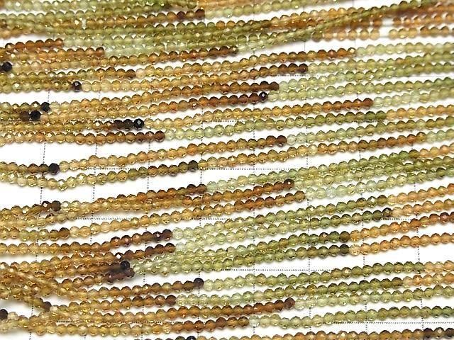【動画】【素晴らしい輝き】宝石質ブラウン~グリーントルマリンAAA 極小ラウンドカット2mm 1連(約30cm) サムネイル3