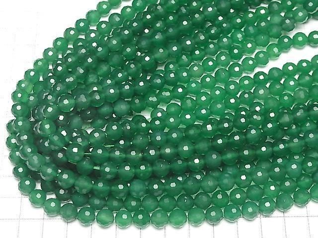 【素晴らしい輝き】グリーンオニキスAAA 128面ラウンドカット8mm 1連(約37cm) サムネイル4