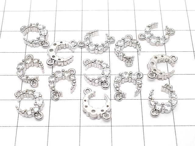 メタルパーツ 三日月モチーフ 両カンチャーム14×10mm シルバーカラー(CZ付) 2個 サムネイル4
