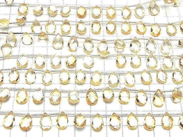 【動画】宝石質シトリンAAA ペアシェイプ ブリオレットカット12×8mm 半連/1連(12粒) サムネイル4