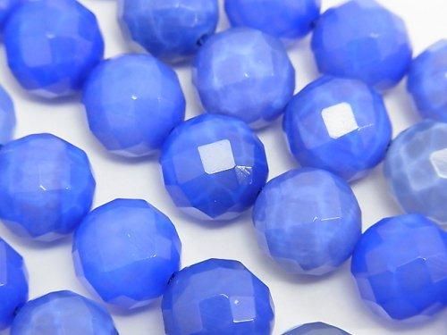 ブルーファイヤーアゲート 64面ラウンドカット12mm 半連/1連(約36cm)の画像