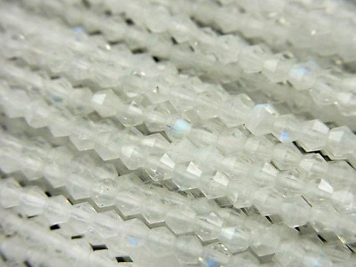 レインボームーンストーンAA++ 16面カット3mm 半連/1連(約38cm)の画像