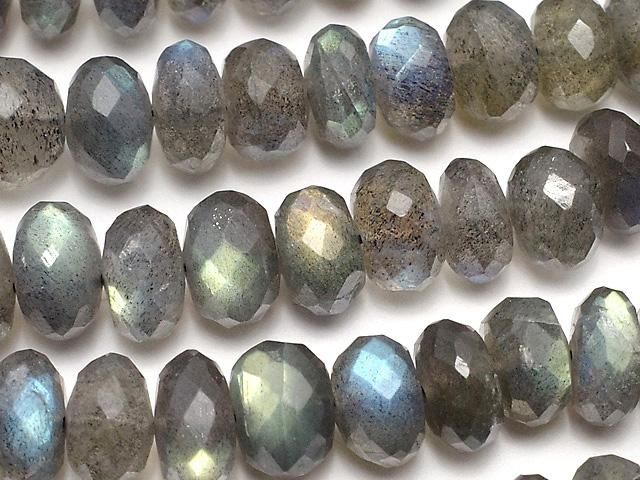【動画】宝石質ラブラドライトAAA ボタンカット サイズグラデーション 半連/1連(約42cm)の画像
