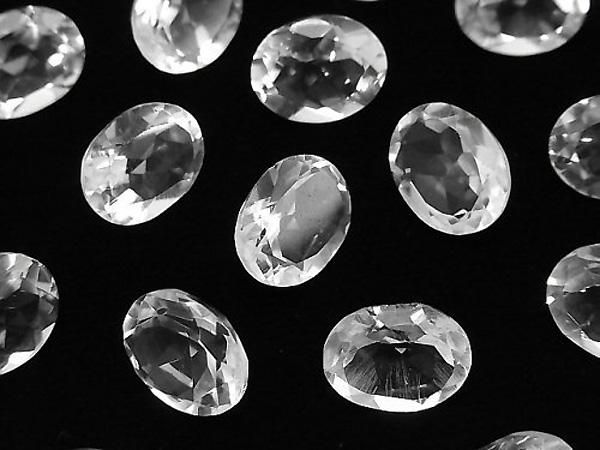 【動画】宝石質クリスタルAAA ルース オーバルファセットカット10×8mm 5粒の画像