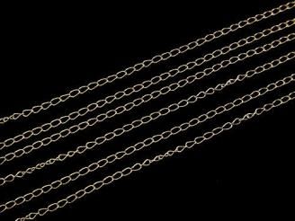 【K14 Yellow Gold】カーブチェーン 約0.9mm 【40cm】【45cm】【50cm】【60cm】【75cm】ネックレス 1本