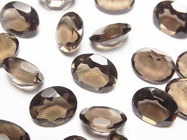 【動画】宝石質スモーキークォーツAAA ルース オーバルファセットカット11×9mm 4粒の画像