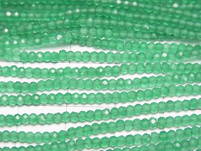 【動画】【素晴らしい輝き】グリーンオニキスAAA 極小ボタンカット2×2×1.5mm 1連(約38cm) サムネイル2