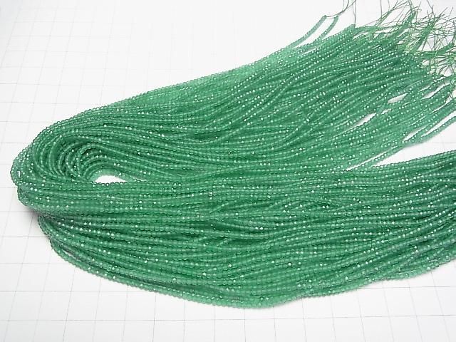 【動画】【素晴らしい輝き】グリーンオニキスAAA 極小ボタンカット2×2×1.5mm 1連(約38cm) サムネイル4