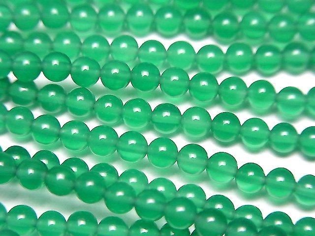 【動画】グリーンオニキスAAA ラウンド3mm 1連(約37cm)の画像