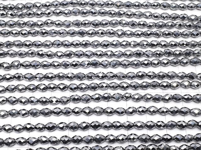 【動画】【素晴らしい輝き】高純度テラヘルツ鉱石 ライスカット6×4×4mm 半連/1連(約36cm) サムネイル3